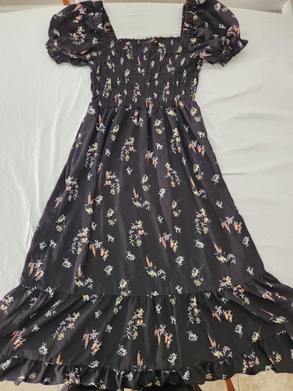Hesperus Puff Sleeve Tiered Maxi Floral Dress